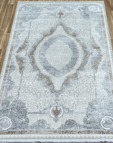 Ковер турецкий 04142A Contur (PP Heatset Высокоплотный, бежевый, серый)