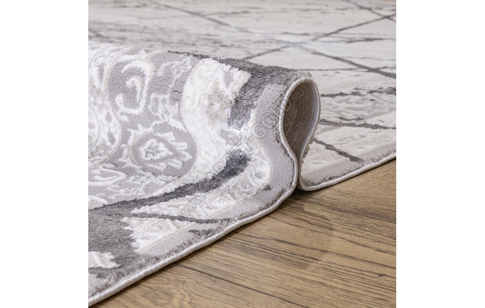 КОВРЫ ДИЗАЙН KB03A ЦВЕТ WHITE / GRAY2 Prado