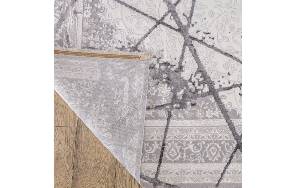 КОВРЫ ДИЗАЙН KB03A ЦВЕТ WHITE / GRAY2 Prado